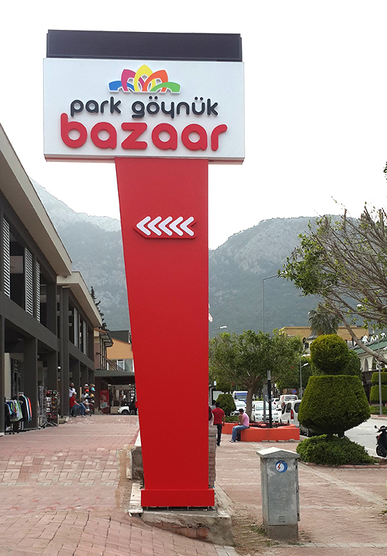 Park Gynk Bazaar / Kompozit Totem Tabela Led Aydnlatmal / Antalya Reklam Tabela