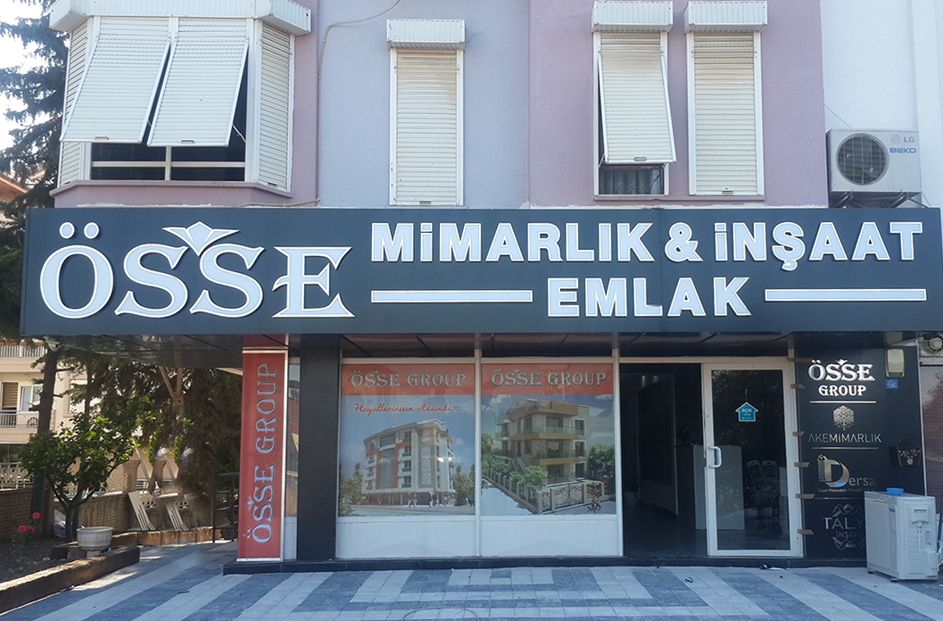 sse Mimarlk & naat Antalya - Fileli Krom Kutu Harf