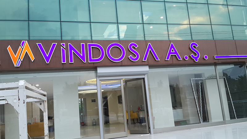 Vindosa A.. Fileli 304 Kalite Krom Kutu Harf
