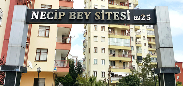 Necip Bey Sitesi / Krom Kutu Harf Alttan Aydnlatmal